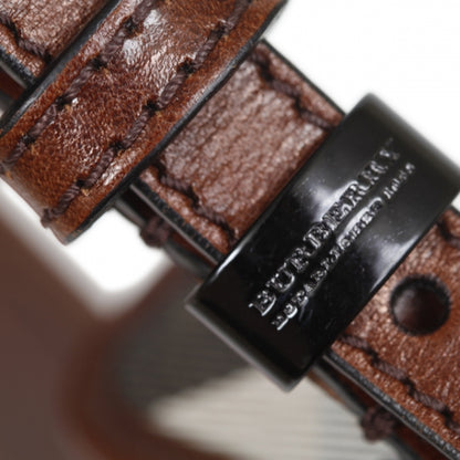 Burberry Leather Canvas Nova Check Belt 34 5 of 6