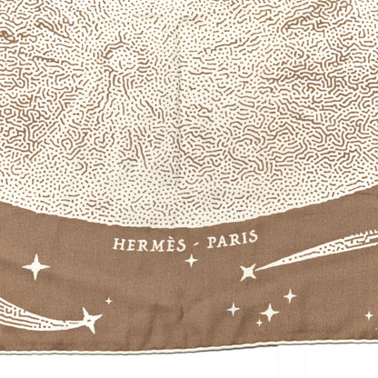 Hermes Silk Cashmere Clair De Lune Shawl 140 Camel White 2 of 5
