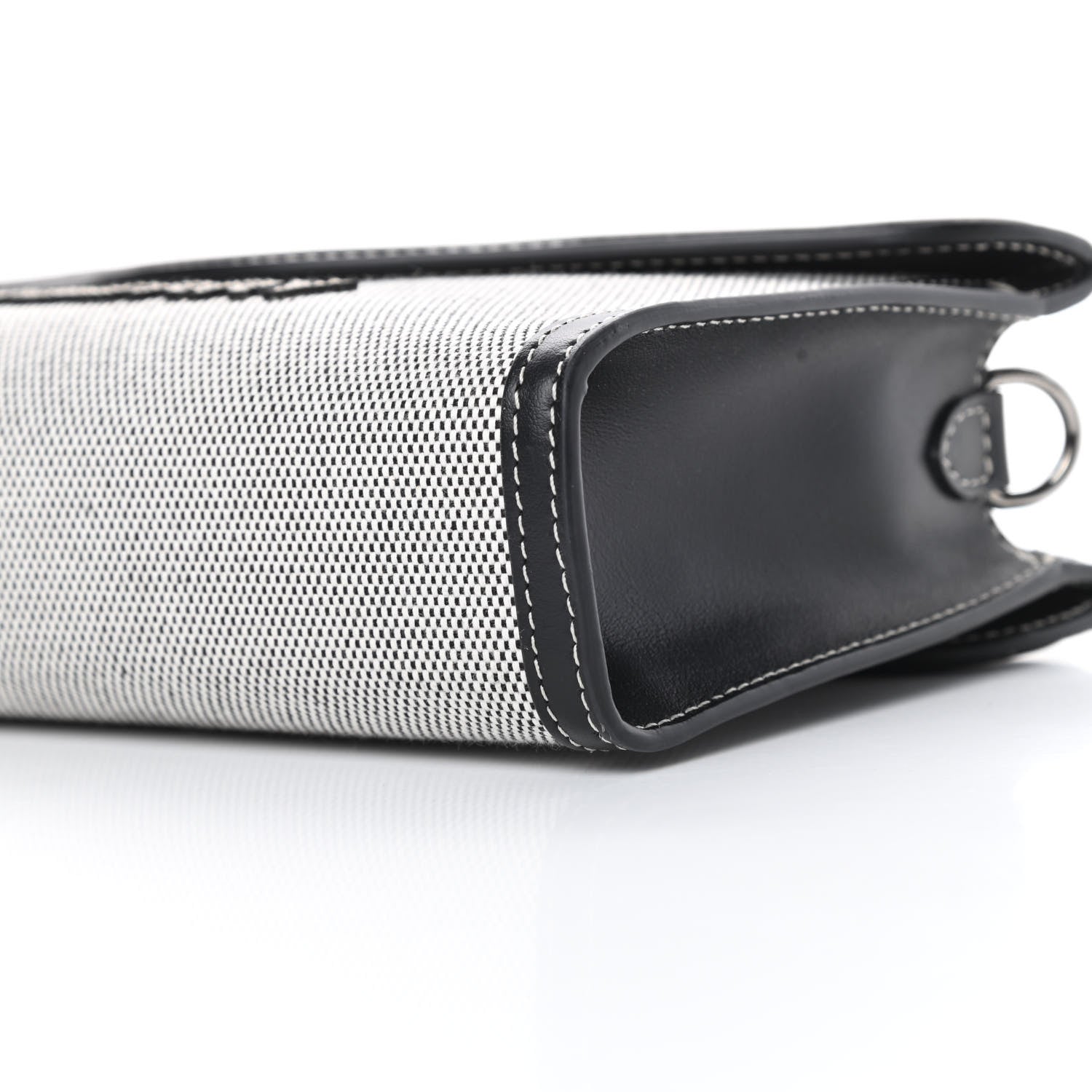 Burberry Canvas Calfskin Foldover Pocket Bag Black 11 of 14