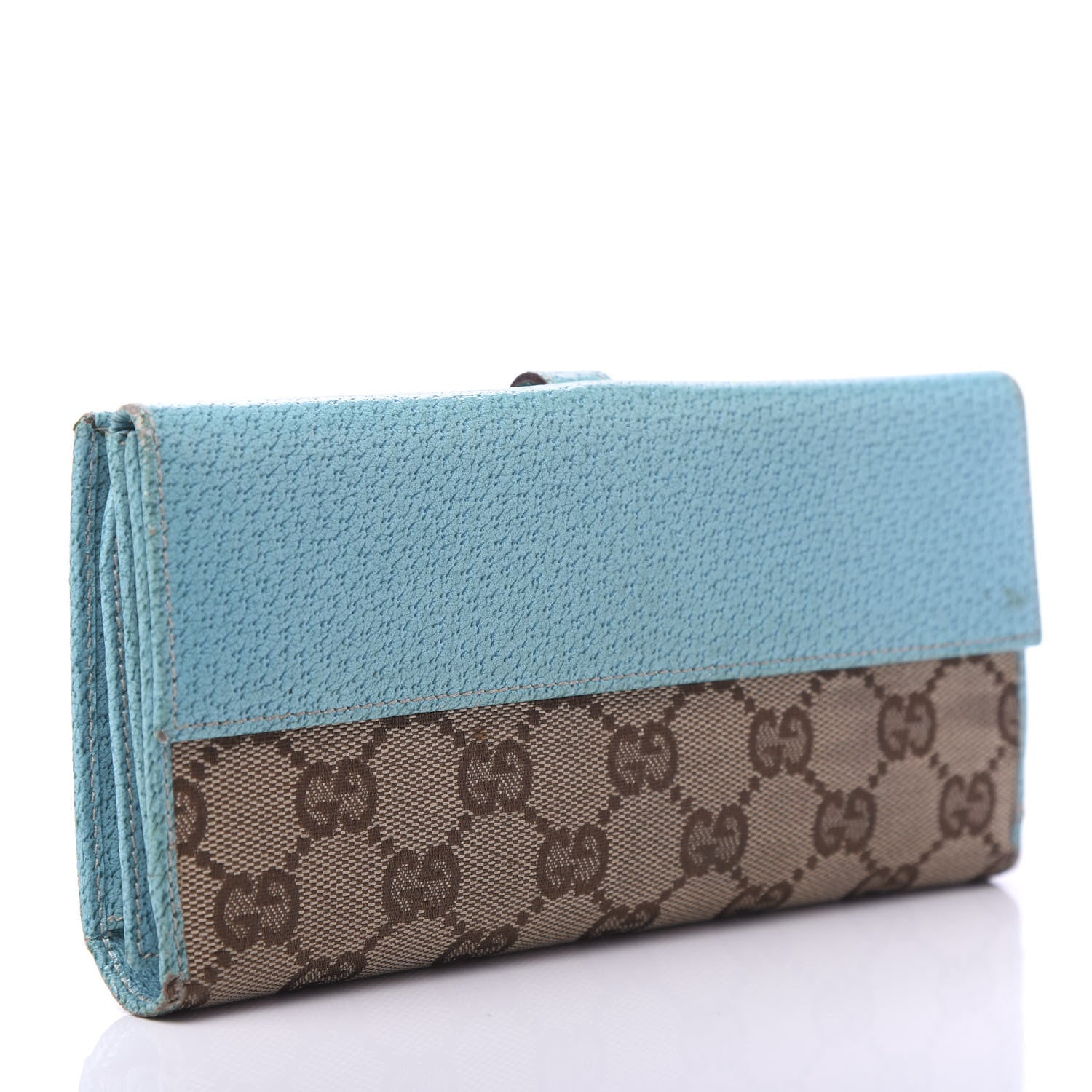 Gucci Monogram Calfskin Blake Continental Wallet Turquoise 3 of 12