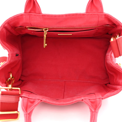 Prada Canapa Small Logo Tote Rosso 5 of 12