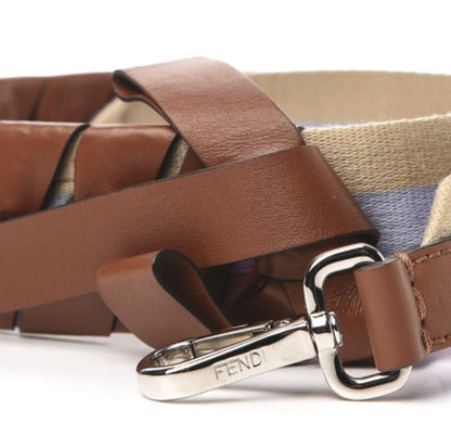 Fendi Woven Twill Calfskin Lace Up Bow Strap You Cuoio Multicolor 5 of 5