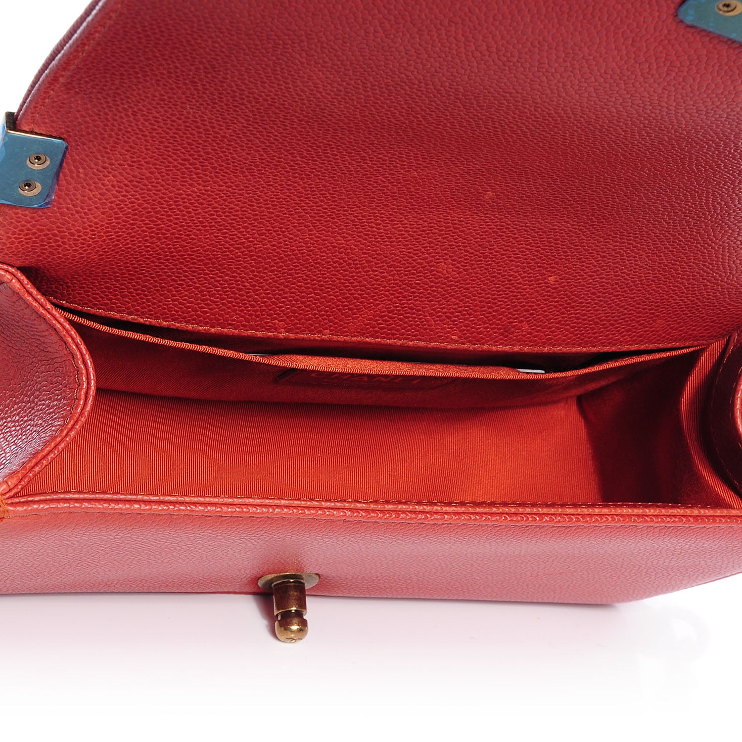 Chanel Caviar Medium Boy Flap Red 6 of 9