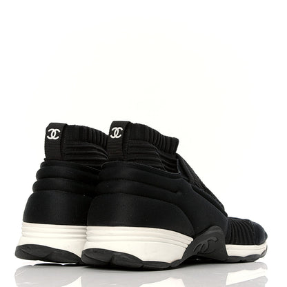 Chanel Stretch Fabric CC Sneakers 35.5 Black 3 of 6