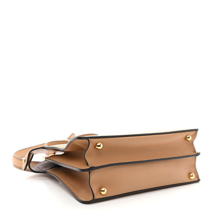Fendi Vitello Seta Nappa Bi-Color Small Peekaboo I SEE U Satchel Miele Scuro Light Rose Ghianda 4 of 10