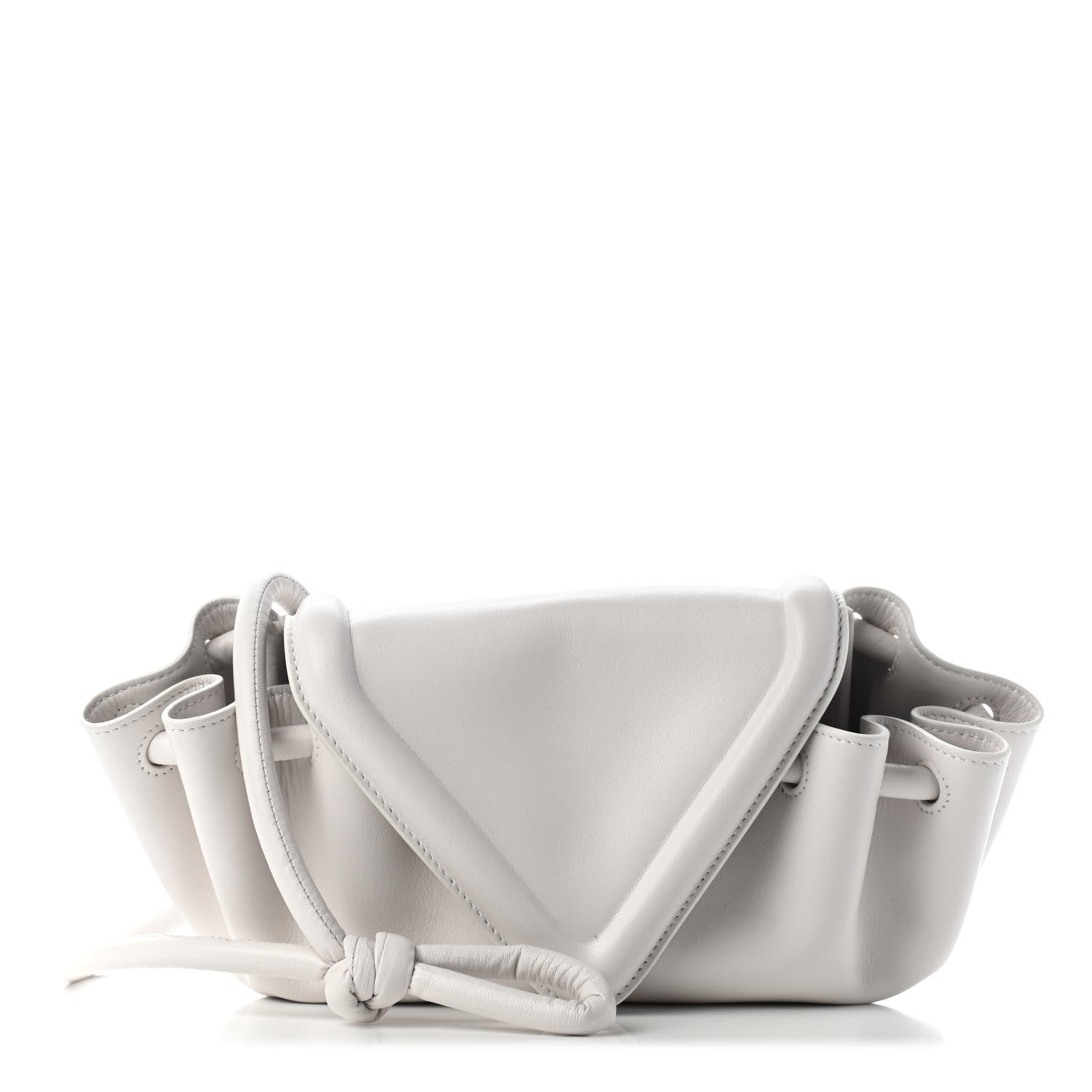 Bottega Veneta Lambskin Small Beak Triangle Flap Shoulder Bag Chalk 1 of 6