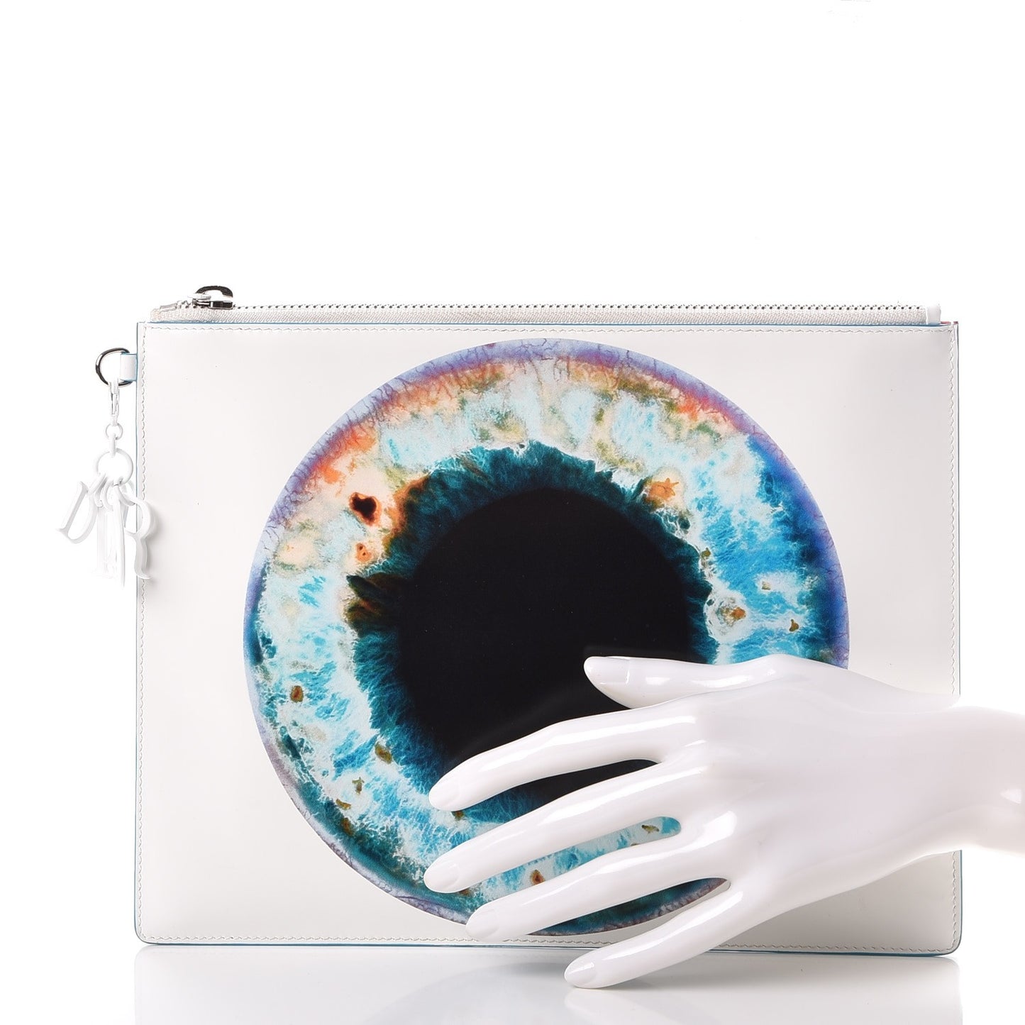 X MARC QUINN Calfskin Eye Clutch Multicolor