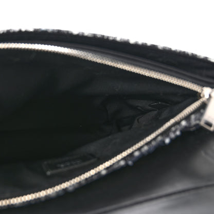 Christian Dior Tweed Saddle Bag Black Silver 5 of 15