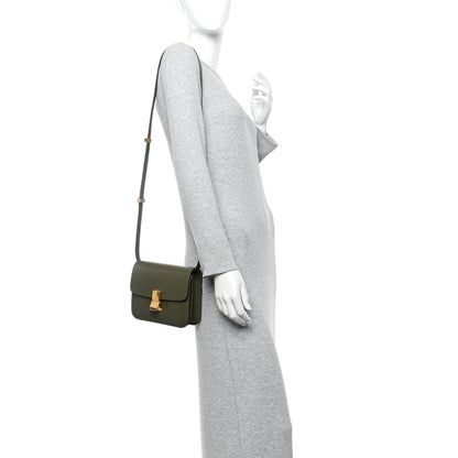 Celine Box Calfskin Teen Classic Box Flap Bag Dark Olive 2 of 14