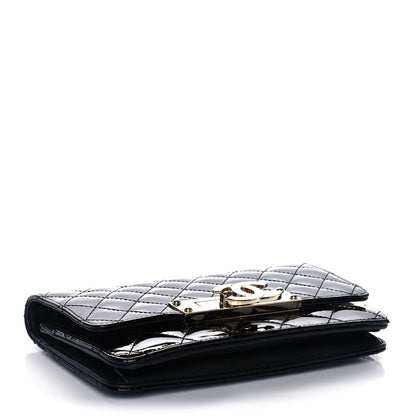 Chanel Patent Quilted Golden Class Wallet on Chain WOC Black 3 of 11