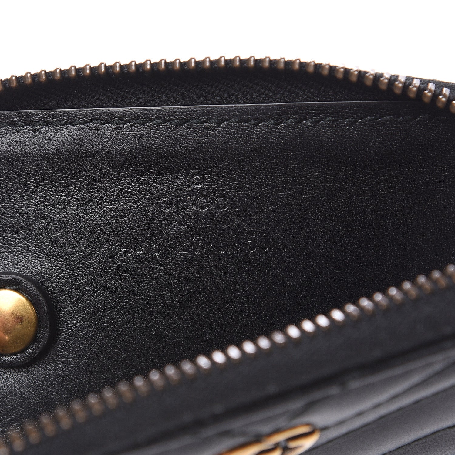 Gucci Calfskin Matelasse GG Marmont Zip Around Key Case Black 6 of 6