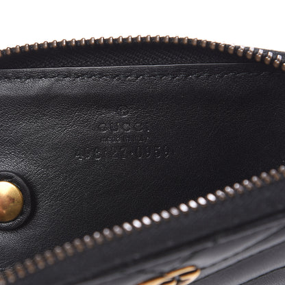 Gucci Calfskin Matelasse GG Marmont Zip Around Key Case Black 6 of 6