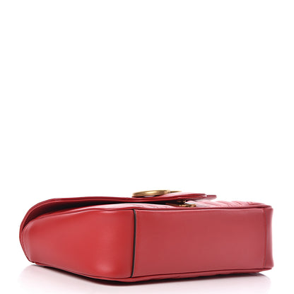 Gucci Calfskin Matelasse Small GG Marmont Shoulder Bag Hibiscus Red 4 of 10