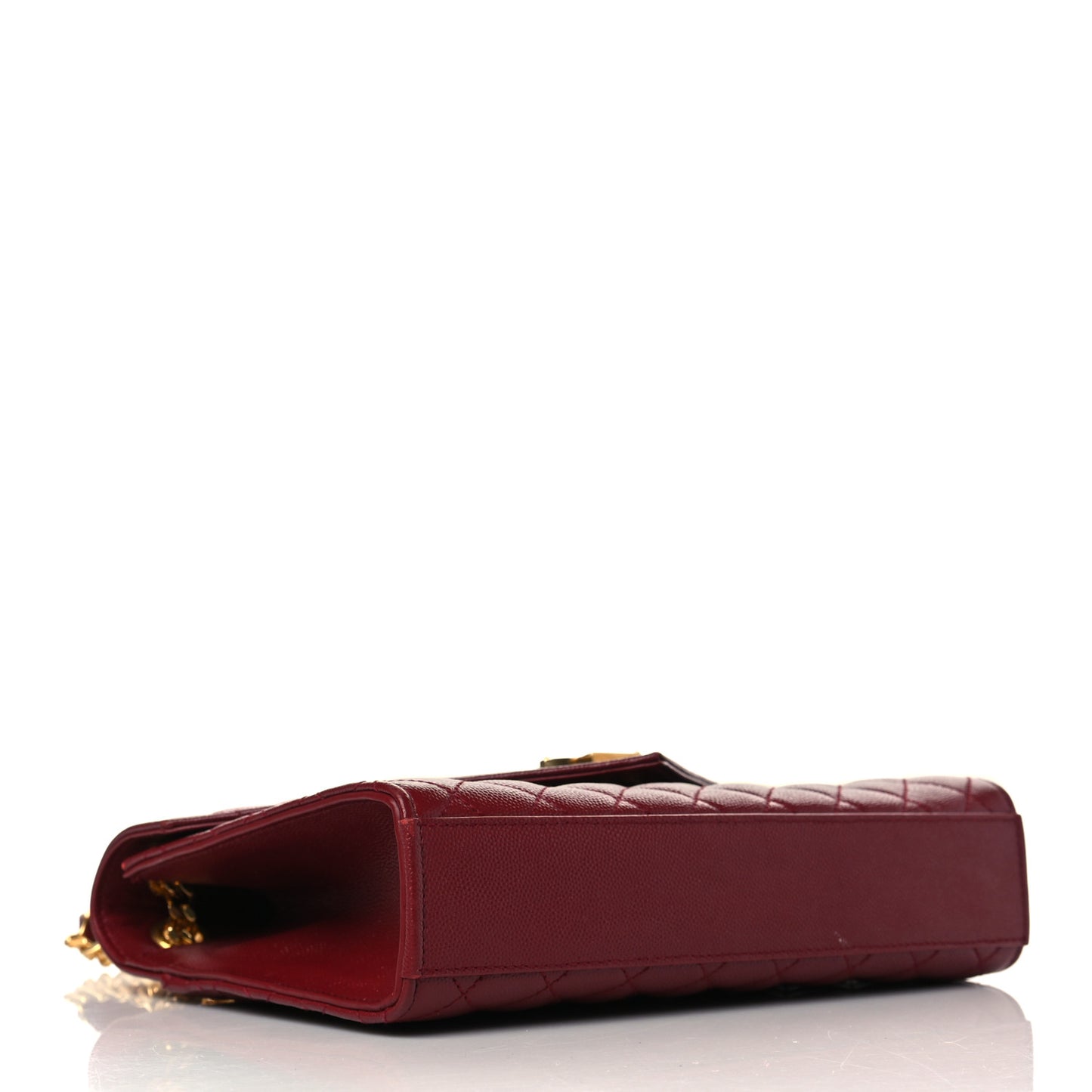 Grain De Poudre Textured Mixed Matelasse Triquilt Medium Monogram Satchel Oxblood