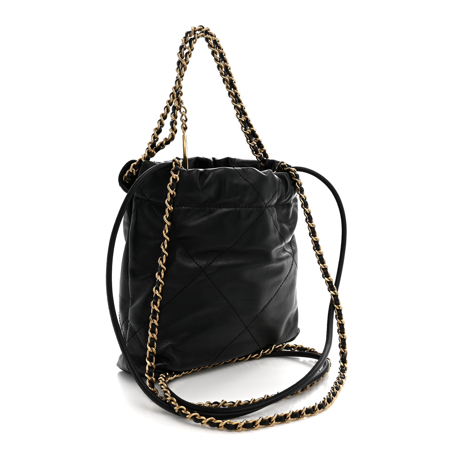 Chanel Shiny Calfskin Quilted Mini Chanel 22 Black 3 of 10