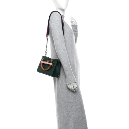 Gucci Textured Dollar Calfskin Mini Diana Tote Bag Vintage Green Pink 2 of 17