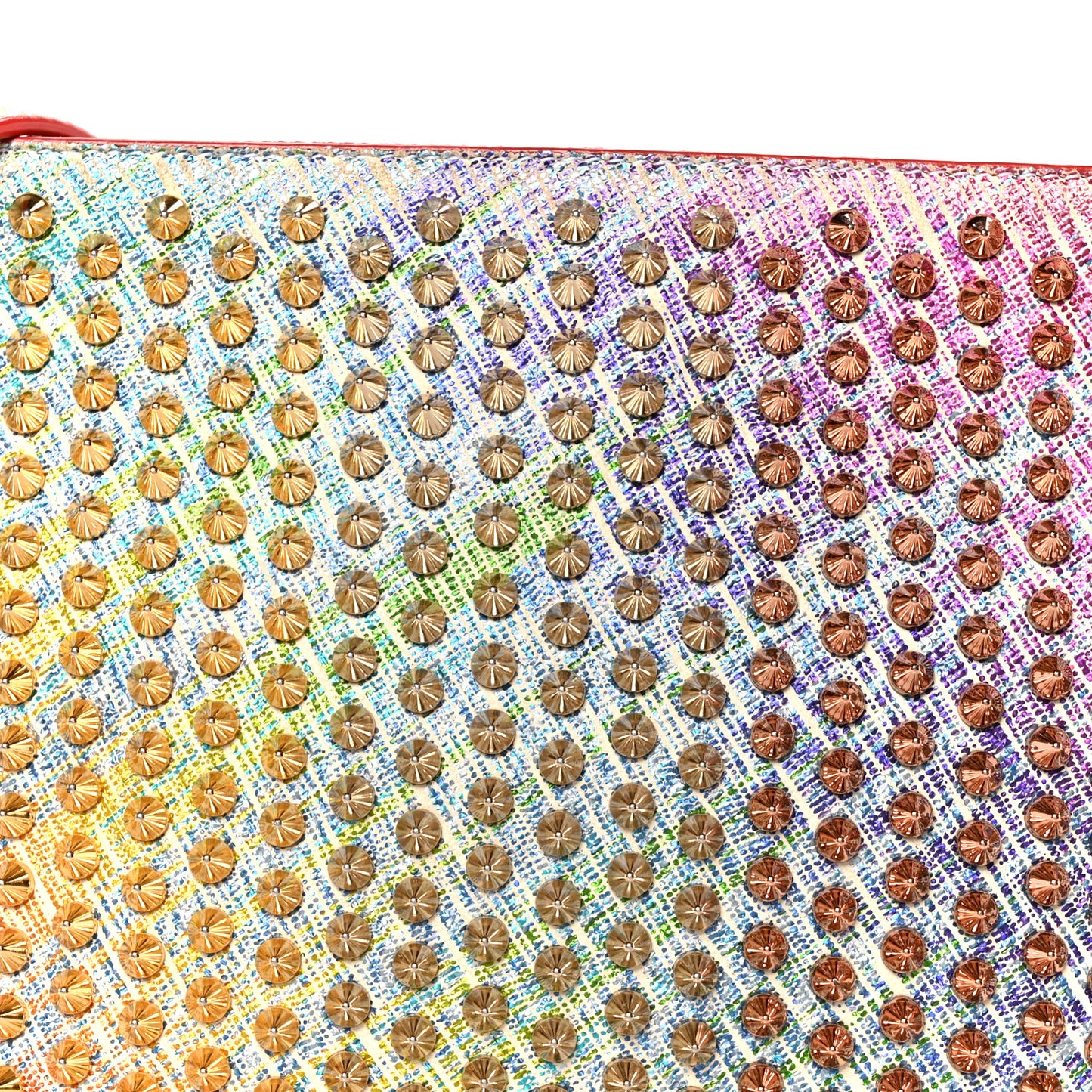 Metallic Suede Unicorn Studded Loubiclutch Multicolor