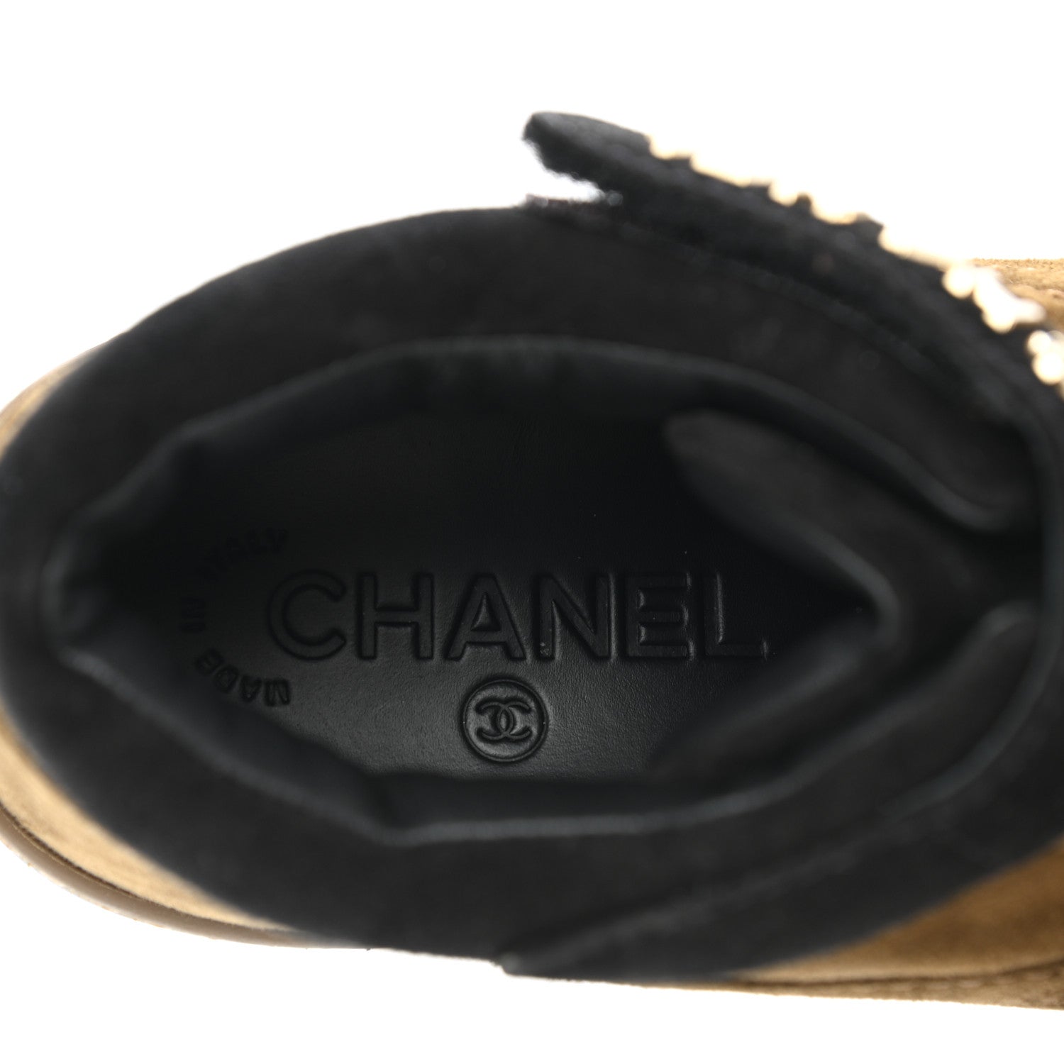 Chanel Suede Logo Strap Sneakers 35.5 Brown 7 of 9