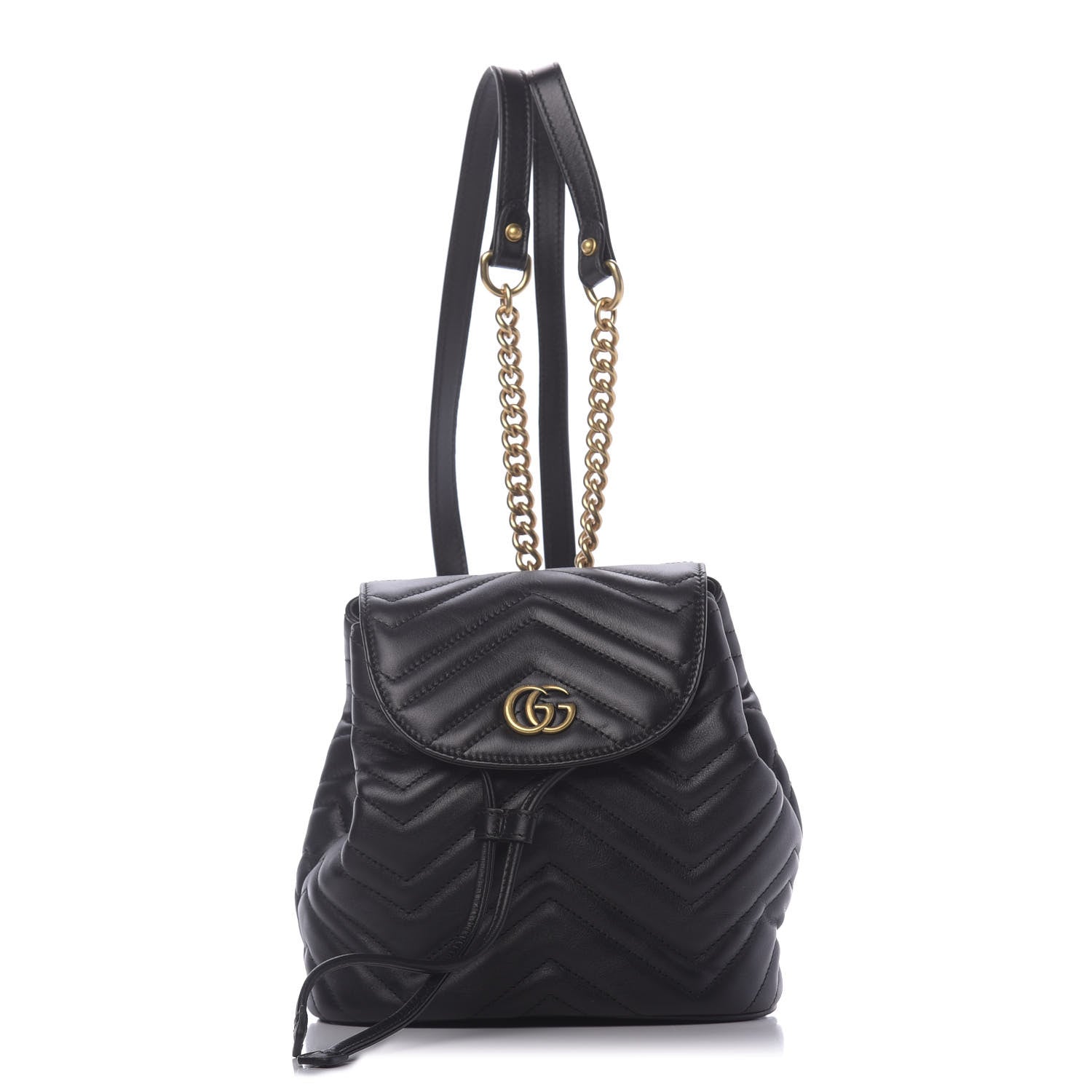 Gucci Calfskin Matelasse GG Marmont Flap Backpack Black 1 of 11