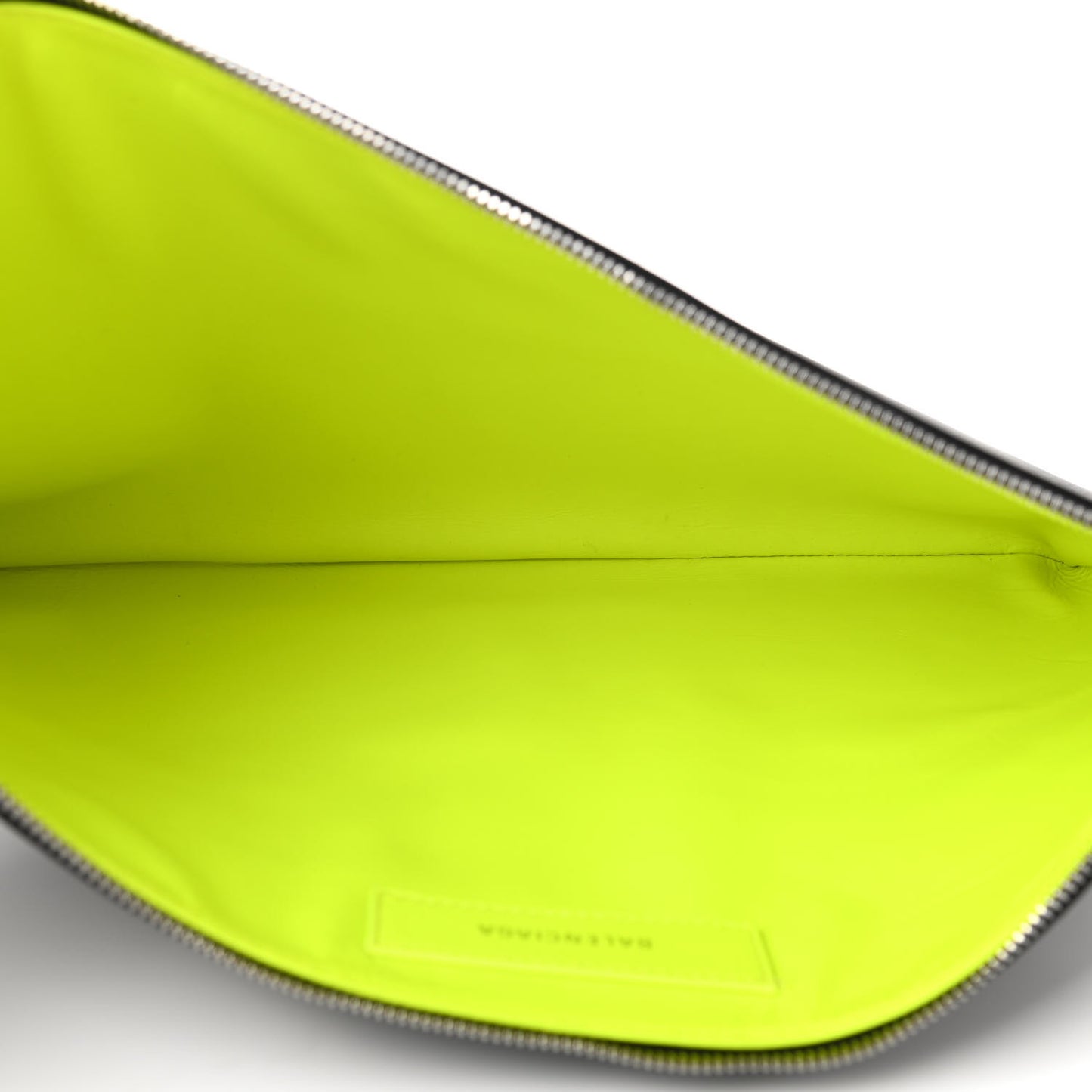 Smooth Calfskin Logo Zip Pouch Black Fluo Yellow