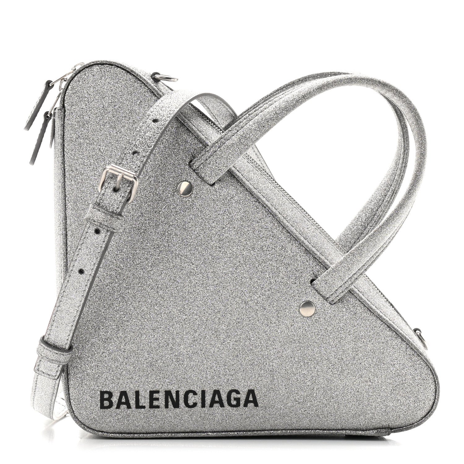 Balenciaga Glitter XS Triangle Duffle Argent Black 1 of 8