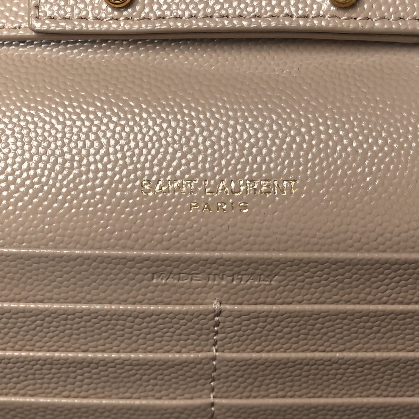Grain De Poudre Matelasse Chevron Monogram Chain Wallet Nude Powder