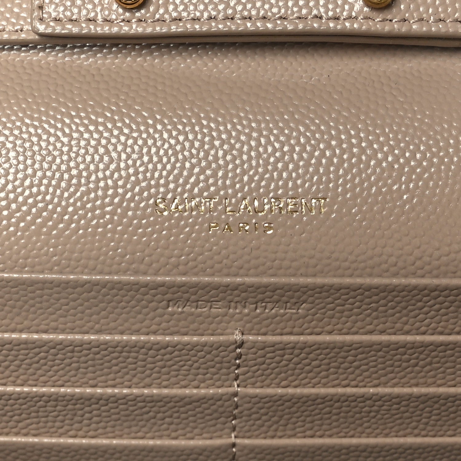 Saint Laurent Grain De Poudre Matelasse Chevron Monogram Chain Wallet Nude Powder 5 of 9