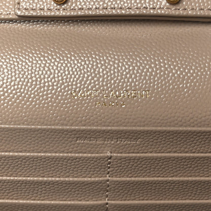 Saint Laurent Grain De Poudre Matelasse Chevron Monogram Chain Wallet Nude Powder 5 of 9