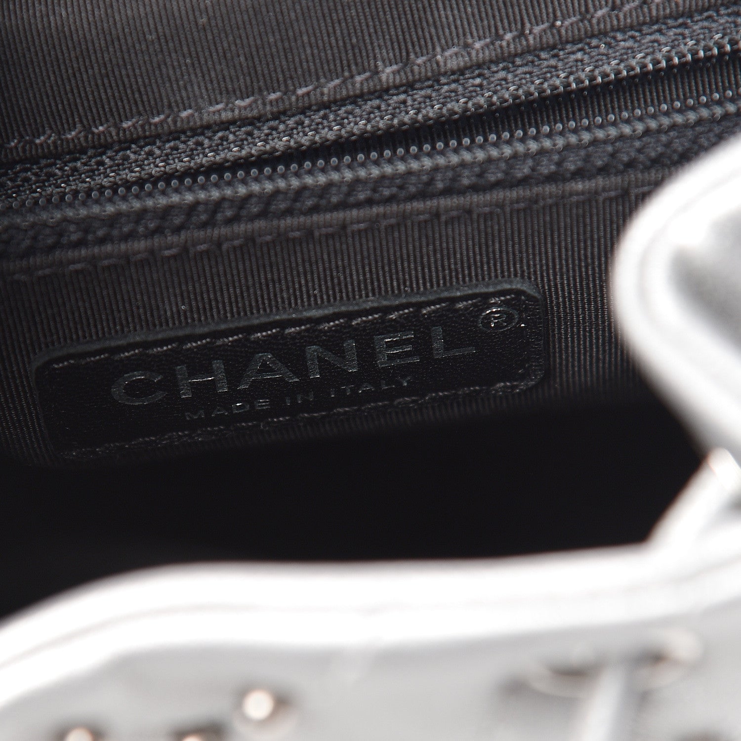 Chanel Metallic Lambskin Chevron Quilted Studded Stud Wars Backpack Silver 6 of 10