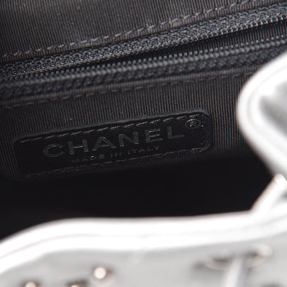 Chanel Metallic Lambskin Chevron Quilted Studded Stud Wars Backpack Silver 6 of 10