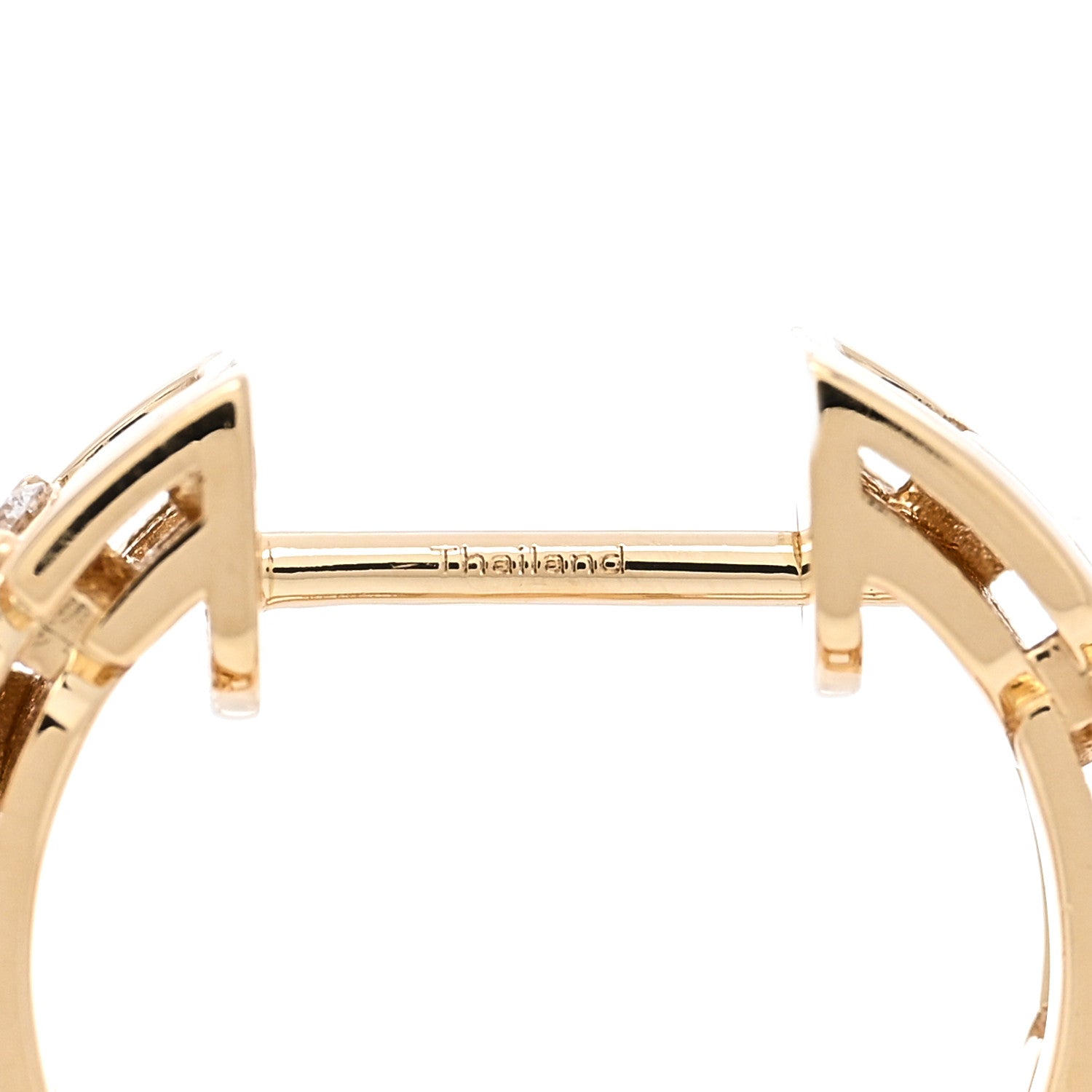 Roberto Coin 18K Yellow Gold Diamond Navarra Hoop Earrings 5 of 5