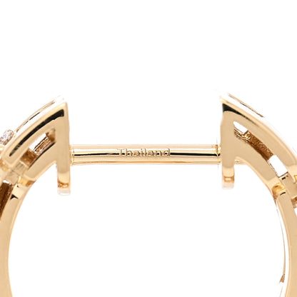 Roberto Coin 18K Yellow Gold Diamond Navarra Hoop Earrings 5 of 5