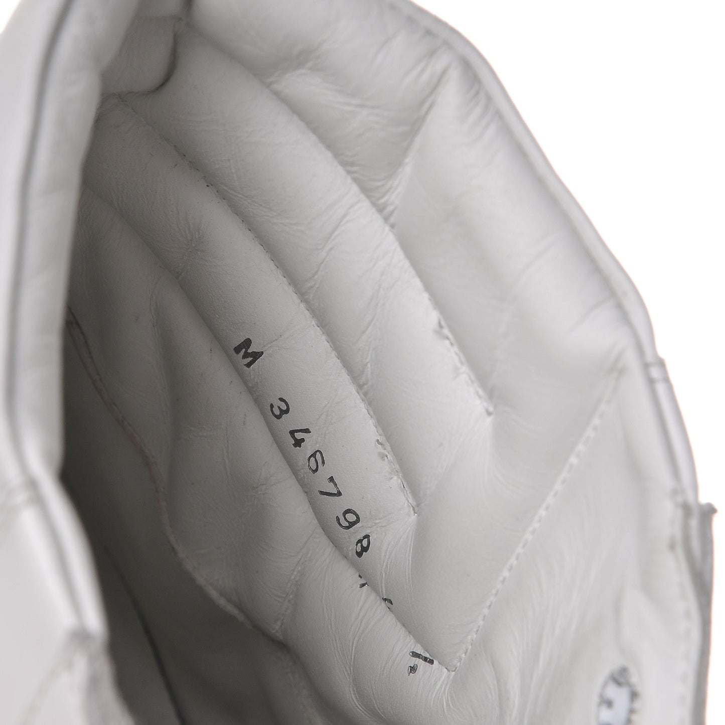 Calfskin Wolly Spike SL/08H High Top Sneakers 47.5 White