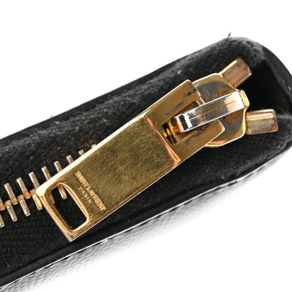Saint Laurent Grain De Poudre Classic Letters Zip Around Wallet Black 9 of 10
