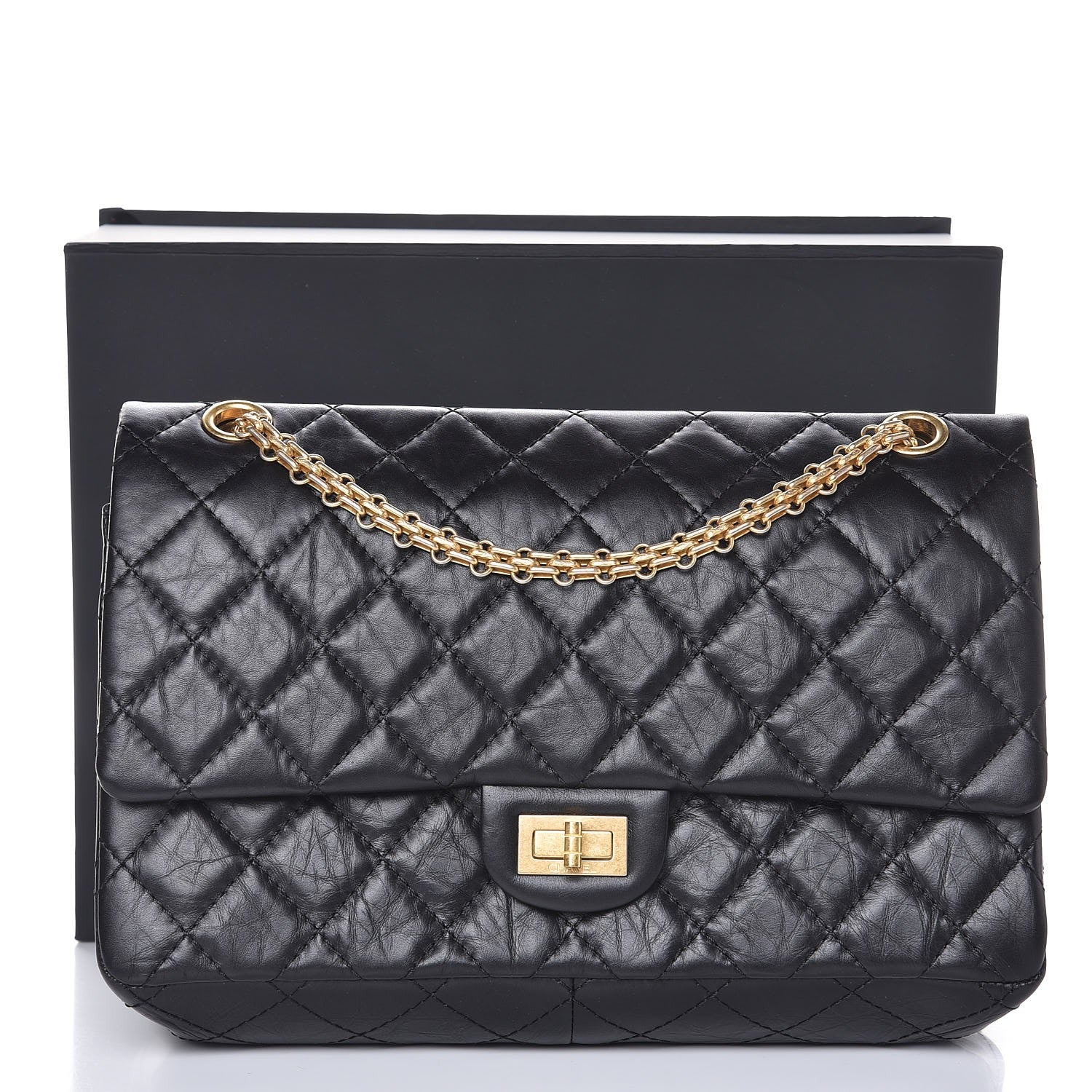 Chanel Aged Calfskin Quilted 2.55 Reissue 226 Flap Black 9 of 9