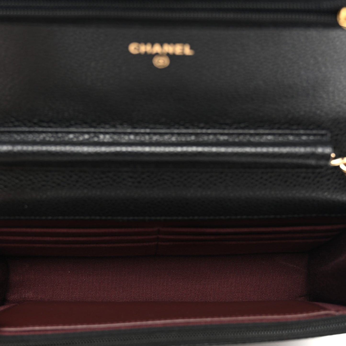 Caviar Quilted Wallet on Chain WOC Black