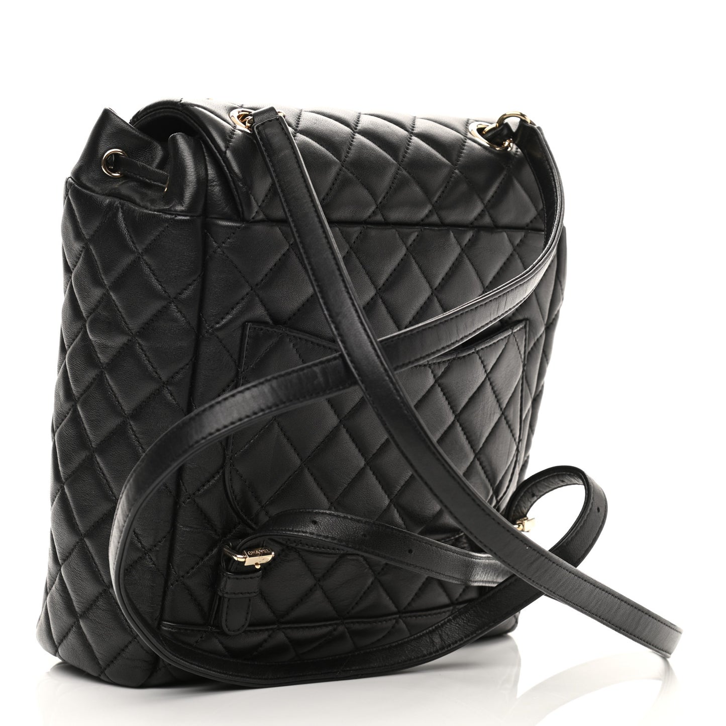 Lambskin Quilted Small Urban Spirit Backpack Black