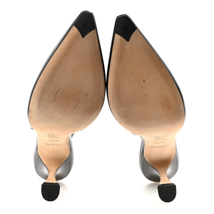 Louis Vuitton Calfskin Slingback Pumps 37.5 Black 6 of 9