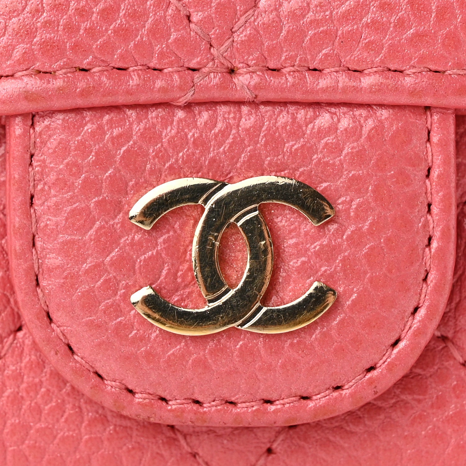 Chanel Caviar Quilted Classic 4 Key Holder Wallet Dark Pink 13 of 13