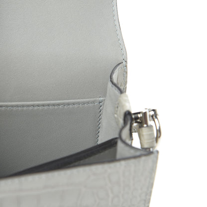 Hermes Matte Alligator Lizard Mini Sac Roulis Ombre Gris Perle 12 of 17