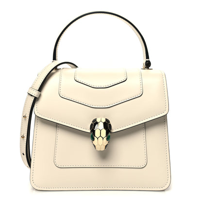 Bulgari Calfskin Serpenti Forever Top Handle White 3 of 11