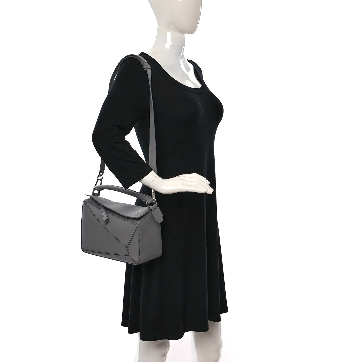 Loewe Calfskin Small Puzzle Bag Pearl Grey 2 of 8