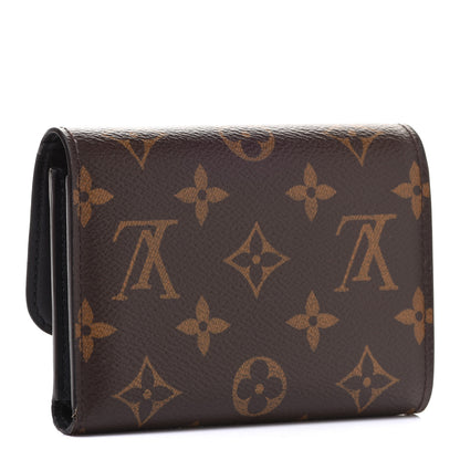 Louis Vuitton Monogram Flower Lock Compact Wallet Black 3 of 9