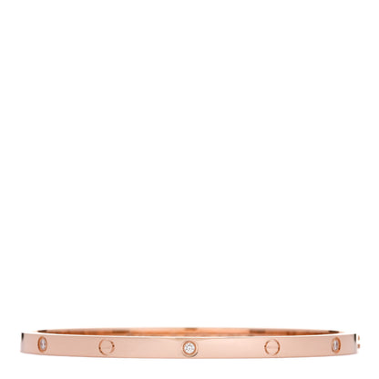 Cartier 18K Pink Gold 6 Diamond Small LOVE Bracelet 17 1 of 8