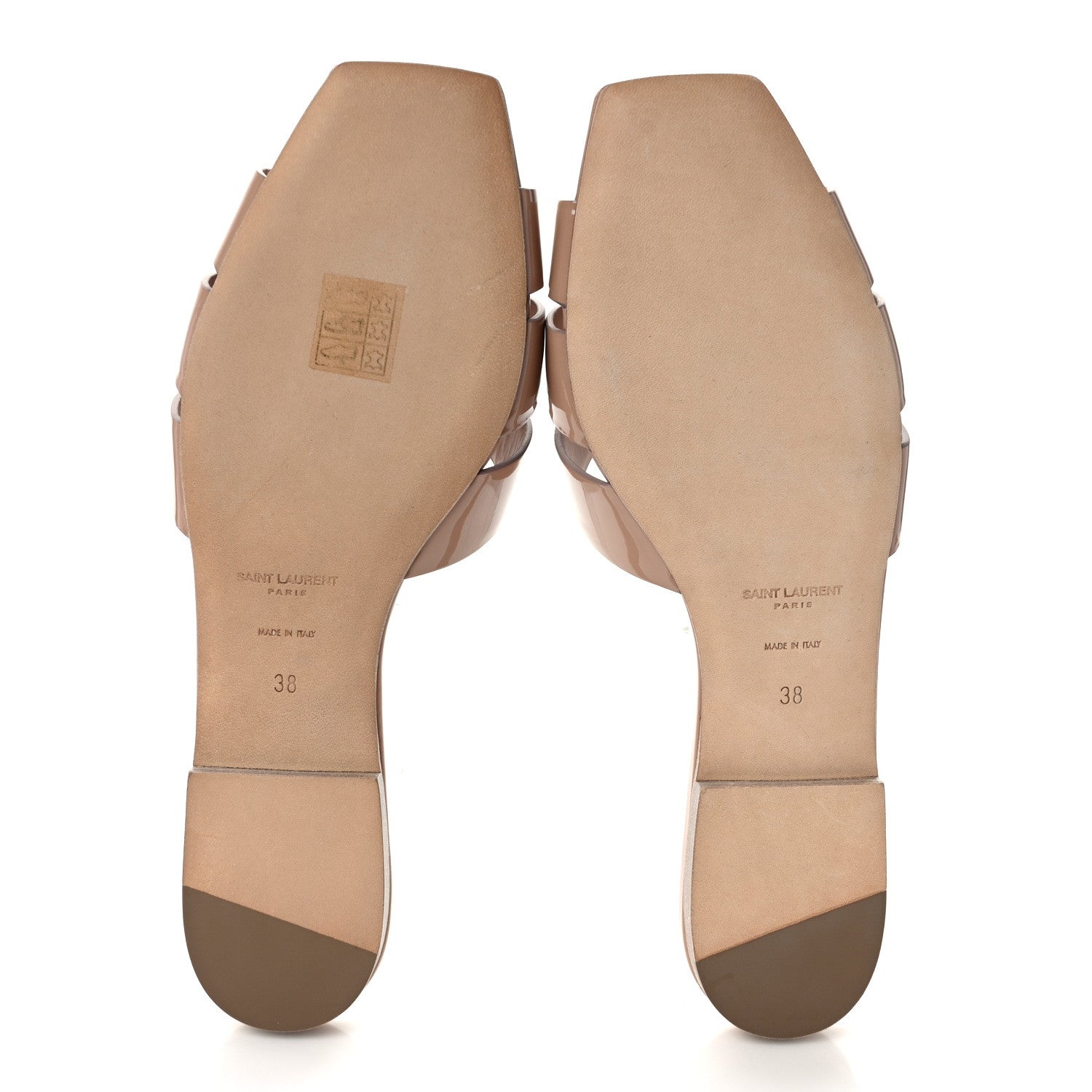 Saint Laurent Patent Tribute 05 Slide Sandals 38 Nude 5 of 9