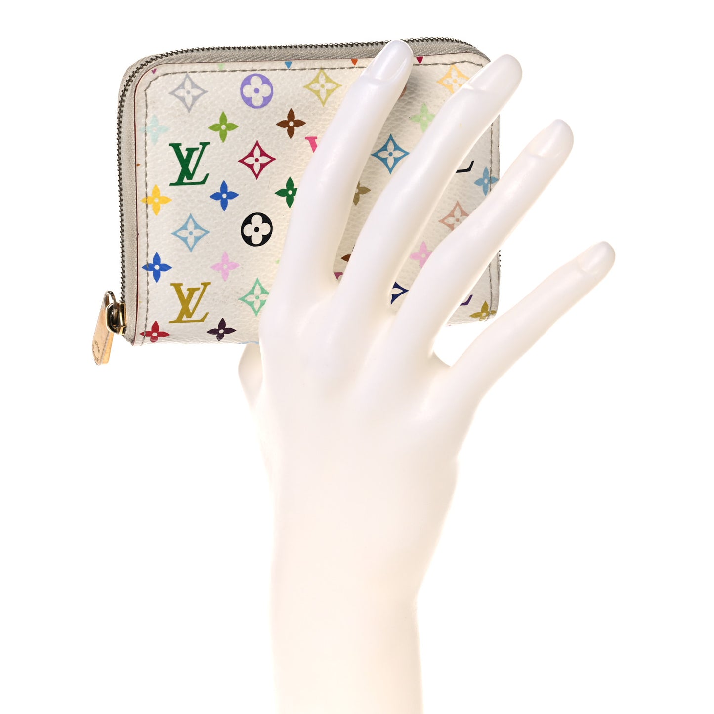 Monogram Multicolor Zippy Coin Purse Wallet White