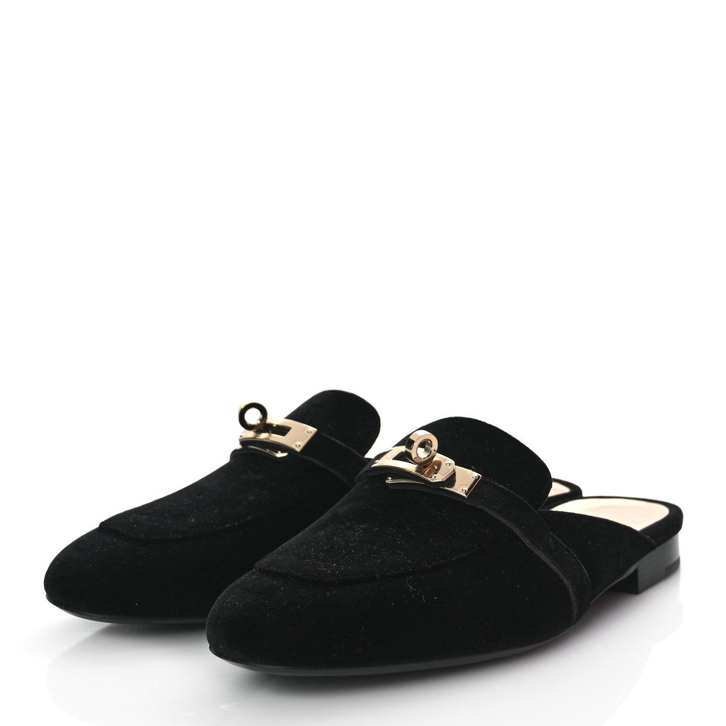 Velvet Goatskin Oz Mules 37 Black