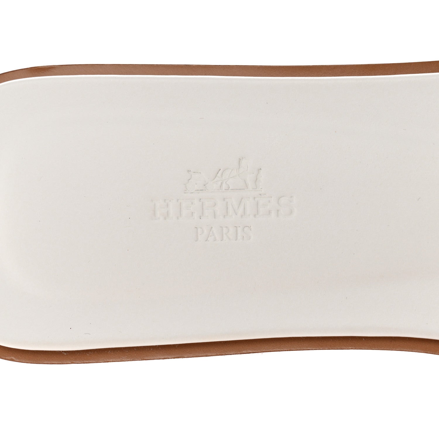 Hermes Box Calfskin Oran Sandals 39 White 7 of 8