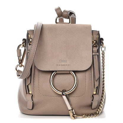 Chloe Suede Calfskin Mini Faye Backpack Motty Grey 1 of 8