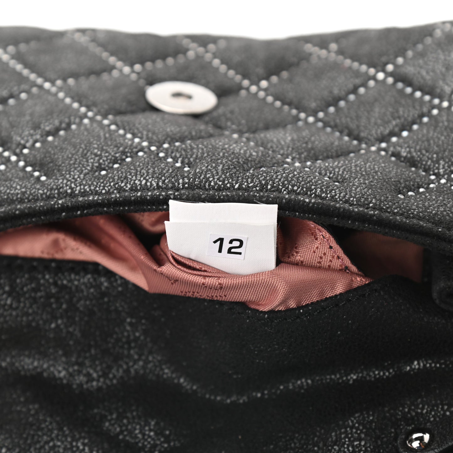 Shaggy Deer Quilted Studded Falabella Crossbody Black